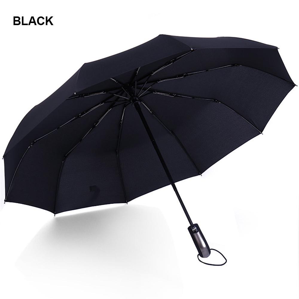 Fashion High Quality 10 Ribs 3 Folds Automatic Folding Umbrella Compact Travel Parasol Windproof Uv Resistance