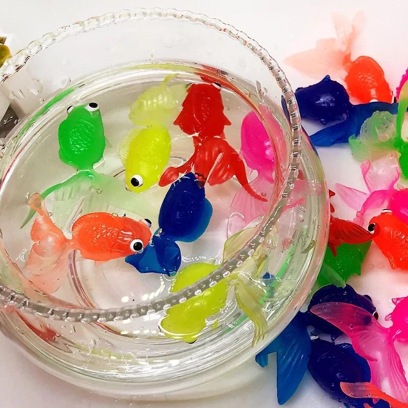 1/10/20Pc Random Soft Rubber Gold Fish Simulation Mini Goldfish Water Toddler Fun Swimming Beach Gift