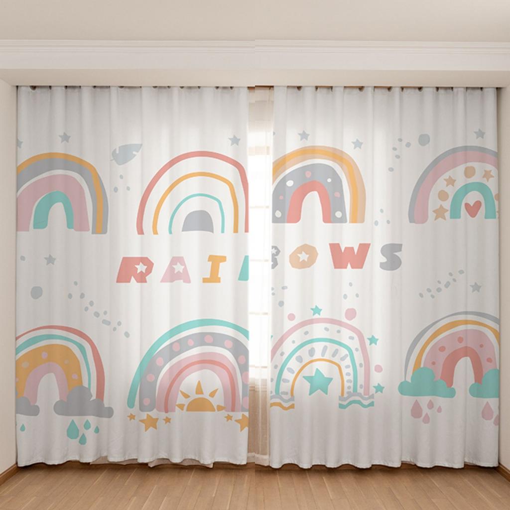 2 шт. Детские мультяшные розовые принцессы, радужный единорог, лошадь, шторы, полузатемняющие шторы-жалюзи для спальни маленькой девочки