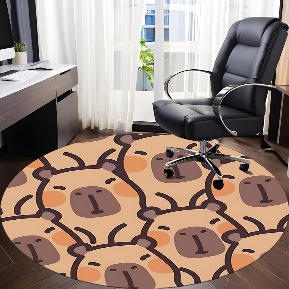 1PC Koala Pattern Office Round Area Rug, Mat Suitable ForOffice, Under Office Chairs Bedroom Living Room Home Decor, Room Deco