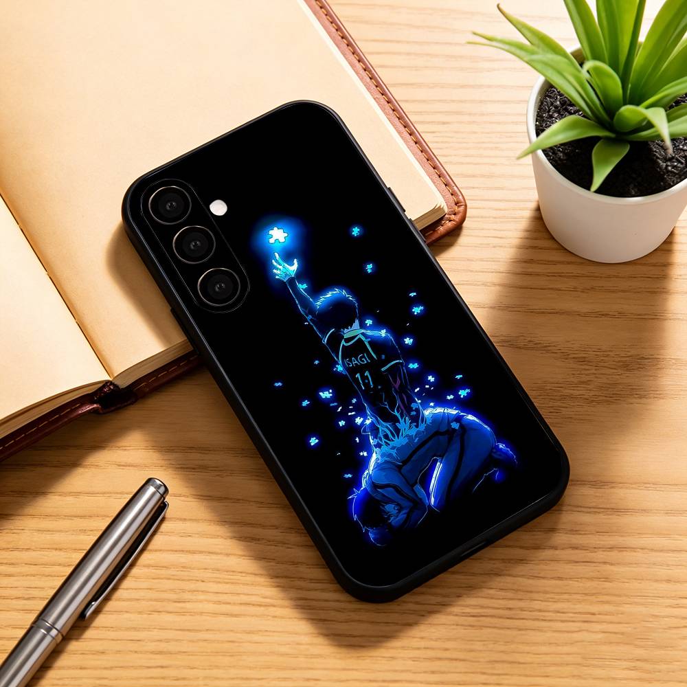 Аниме B-blue L-Lock Чехол для телефона для Samsung Galaxy A73,A72,A71,A70,A53,A52,A51,Мягкий силиконовый черный чехол