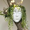 Artistic Face Shape Wall Planter Retros Human Profile Flowerpots Creative Plant Pot for Wall Decoration Balcony