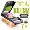 16 In 1 Vegetable Chopper, Multifunctional Manual Food Slicer, Kitchen Vegetable Slicer with Container, No Charging Required