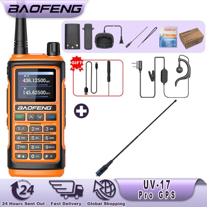 Baofeng UV-17 Pro GPS Walkie Talkie 108-130MHz Air Band VHF UHF 200-260MHz 350-355MHz FM Radio Six Bands Freq Copy Waterproof
