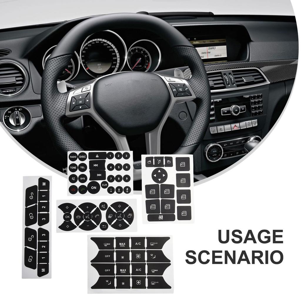 Виниловые наклейки для ремонта кнопок для автомобилей Mercedes For Benz классов C, E, SLK