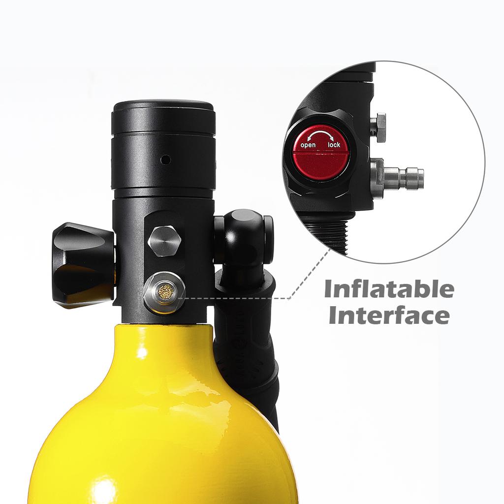 Dideep 1л бак для подводного плавания, оборудование, мини-кислородный баллон, возможность 15-20 минут, дайвинг, кислородное дыхание, подводное устройство, водяной насос