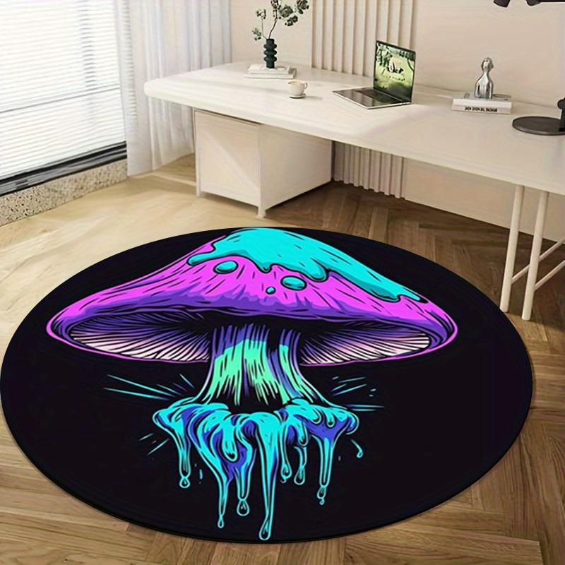 1pc Colorful Mushroom Design Home Office Outdoor Round Carpet Gift Decorative Rug MatRA1525