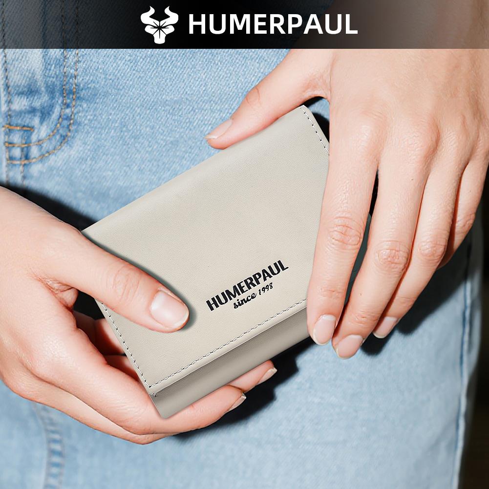 Humerpaul Женский кошелек-тройка из трехслойной коровьей кожи, RFID-защита от кражи, портативный кошелек, многослотовые слоты для карт, большая вместимость, несколько отделений