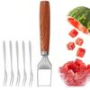 Leeseph Watermelon Cutter Slicer with Wood Handle, Portable Stainless Steel Fruit Cutting Slicer, Kitchen Gadget for Home Party