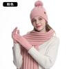 Knitted Hat, Women's Autumn and Winter Thickened Double-layer Plush Warm Wool Knitted Hat, Scarf and Gloves Three-piece Set