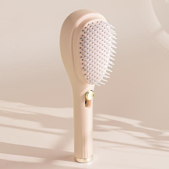 2 Pcs Retractable Self Cleaning Hair Brush Hair Detangler Brush With Ergonomic Handle