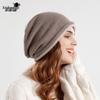 8164 Korean Style Knit Slouchy Beanie - Women's Warm Ear Protection Hat for Large Head Circumference, Autumn/Winter