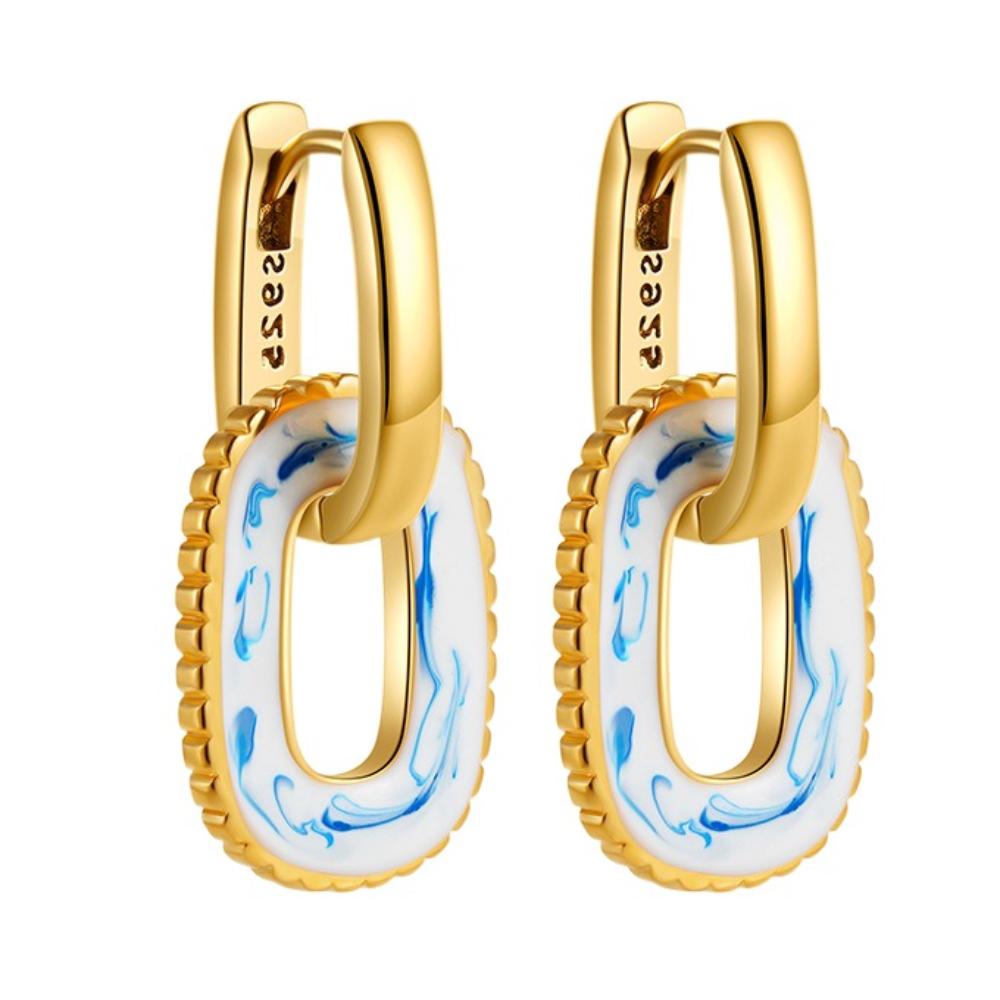 Китайские серьги из сине-белого фарфора, керамические, из фарфора, висячие, подарок