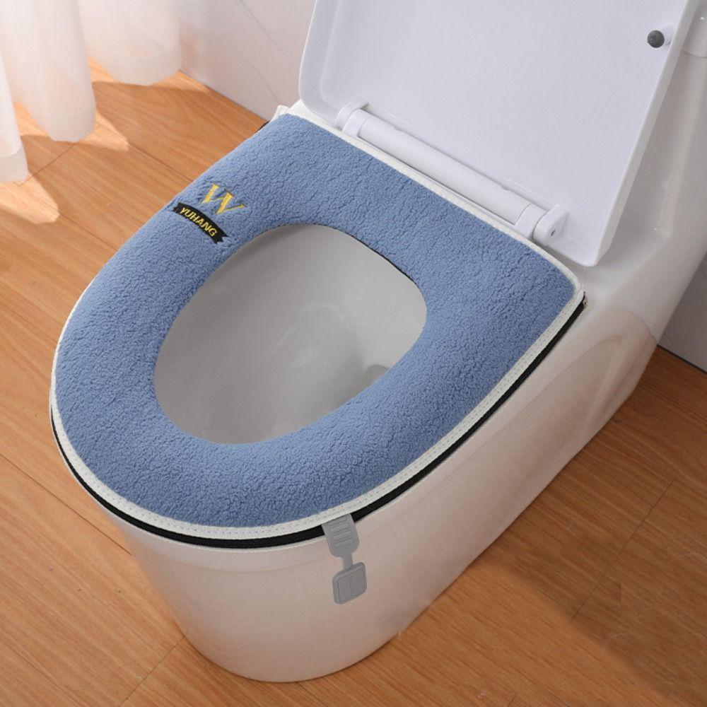 Подушка сиденья для унитаза с ручкой и застежкой-молнией Многоразовый коврик для унитаза Коврик для унитаза