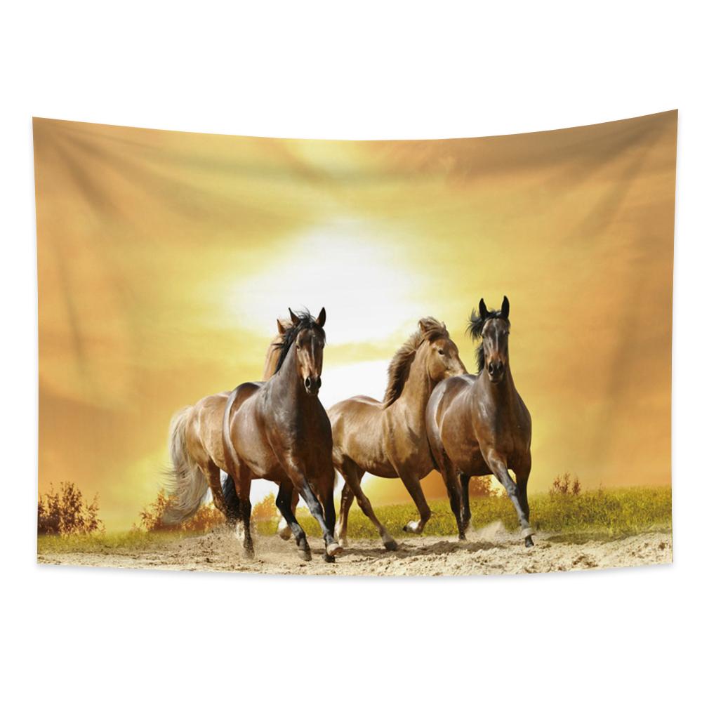 Серия «Скачущая лошадь» Гобелен Настенный хиппи Богемное украшение Гобелен Фон Ткань Гостиная Комната Домашний декор