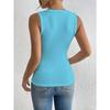 Women European Style 3d Flower Decoration Solid Sleeveless Crop Tank Top