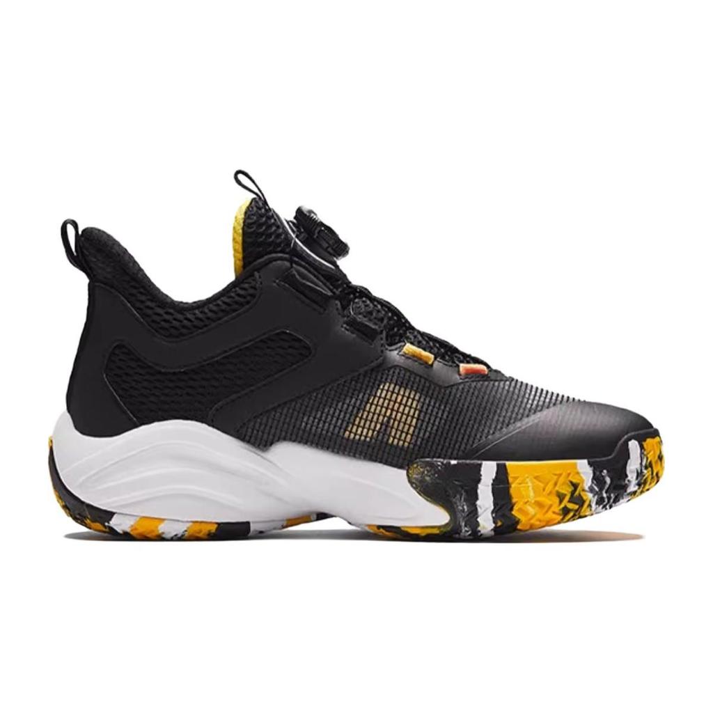 Anta Comfortable And Stylish Low-Top Basketball Shoes Men Sneakers Black Yellow Orange 312341112-2