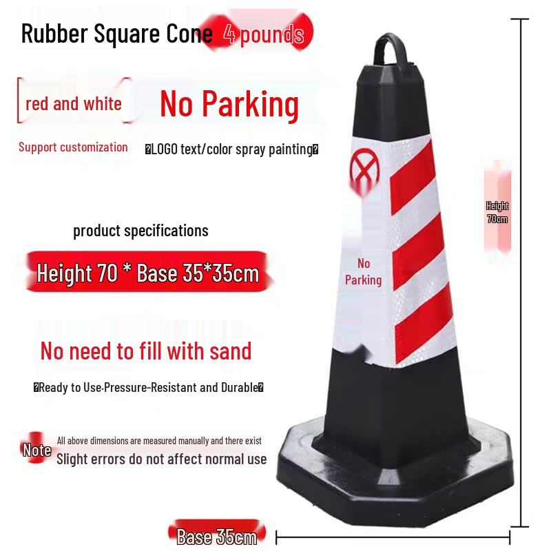 Reflective Rubber Square Traffic Cone