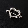 Женское роскошное кольцо с кристаллами в форме сердца, двухслойное циркониевое кольцо для пирсинга сосков, сексуальные украшения для тела