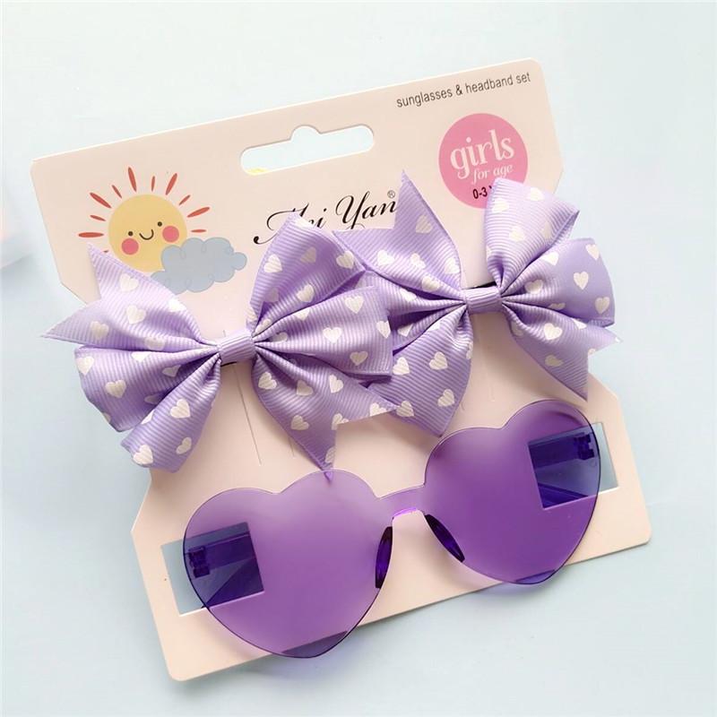 3 Pcs/Pack Cute Solid Dot Hairclips Kids Colorful Sun Glasses Girls Boutique Bowknot Hair Clips Children Hair Accessories