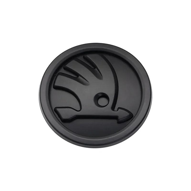 ZDVK6 2pcs 80mm/90mm 3D Car Emblem Badge Hood Front Rear Trunk Logo For Skoda Fabia 1 2 Octavia a7 RS Superb Rapid Yeti Karoq Vision
