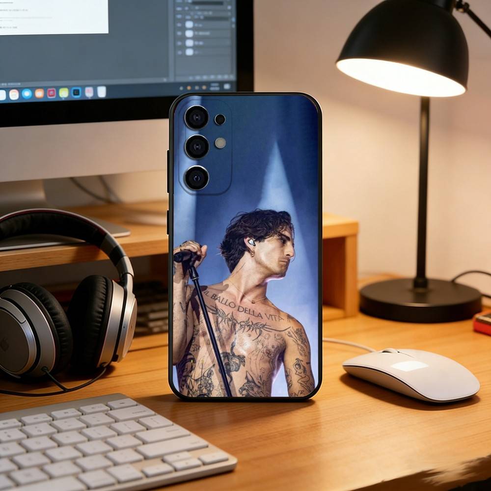 Чехол для телефона M-Maneskin Дамиано Давид Черный Силиконовый Мягкий Для Samsung S25, S24, S21, S22, S23, S30, Ultra, S20, Plus, Fe, Lite