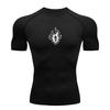 Print Compression Shirts for Men Athletic Quick Dry Stretchy Tshirts Tops Gym Workout Running Baselayers Undershirts Rash Guard