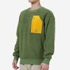 Puma Retro Crewneck Sweatshirt With Contrast Pocket And Faux Shearling Men Tops Dark-Green 534814-67