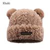 Милая плюшевая шапка с медвежьими ушками, теплая шапка-боннет, стильная шапочка-бини, осень-зима