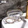 1PC New Light Luxury Style Creative Soap Box Bathroom Toilet Household Drain Free Perforated Soap Rack Soap Dish Tray