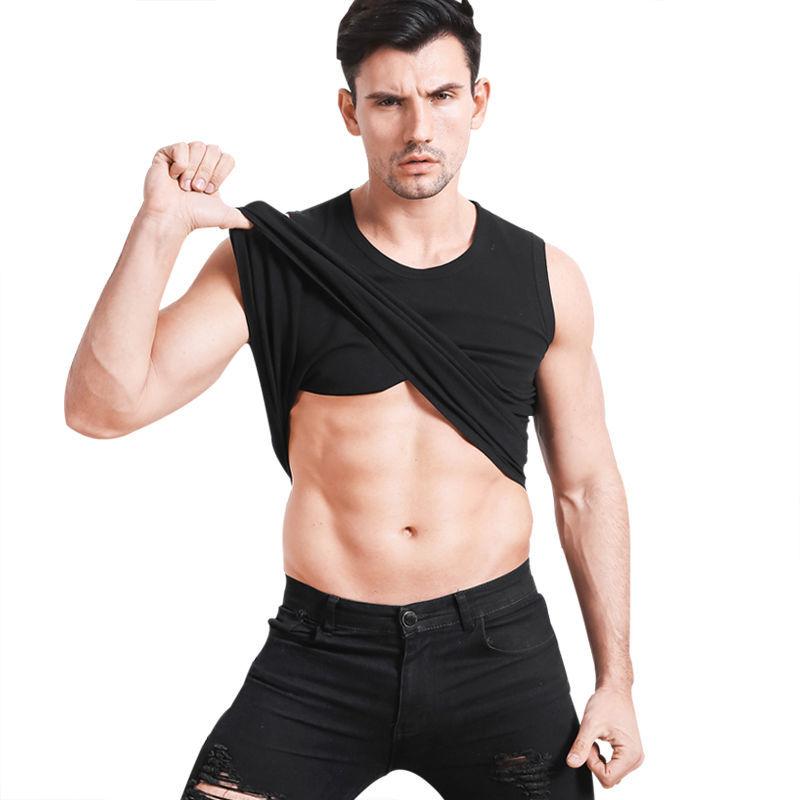 Мужская футболка без рукавов с широкими плечами, 3 шт., хлопковый жилет, топ, толстовка для фитнеса, нижнее белье для мальчиков, майка, майка