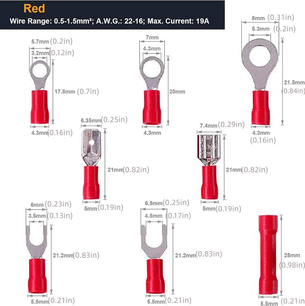 Набор автомобильных проволочных соединителей 280 шт. Холоднопрессованные клеммы OT/UT Круглые Вилочные Лопатообразные Клеммы для Проводки