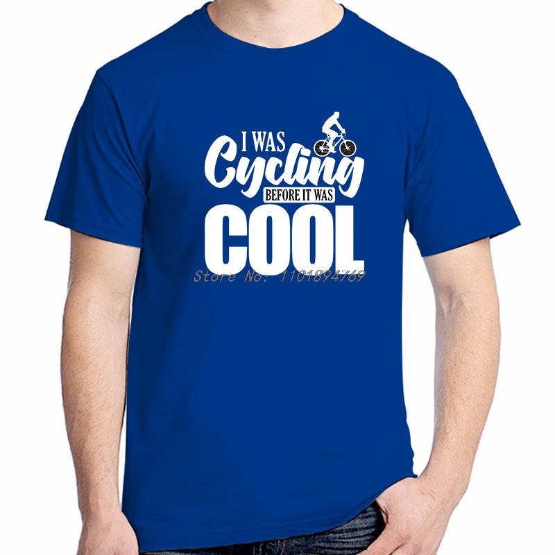 I Was Cycling Before It Was Cool Fashion Shirts Graphic Tee Tops Tshirt New Arrival Goods Short Sleeve Tshirt Cotton Tshirt