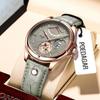 YGL Latest Casual Khaki Leather Wristwatch Visual Men's Fashion Watch