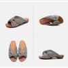 Johnature Peep Toe Bohemian Style Slippers Retro Lazy Style Genuine Leather Low Heel Women's Shoes