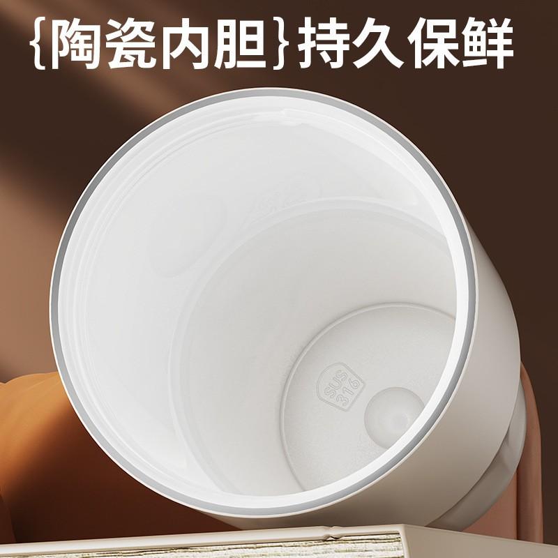800ml Vacuum Insulated Ceramic Lined Stainless Steel Travel Mug With Dual Lid Handle Outdoor Car Use