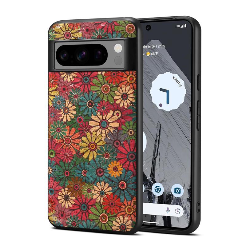 Ультратонкий кожаный чехол для телефона с цветочным рисунком для Google Pixel 10A 10 XL 9 9Pro 8A 7A 6A Pixel 8 7 6 Pro Ударопрочная задняя крышка
