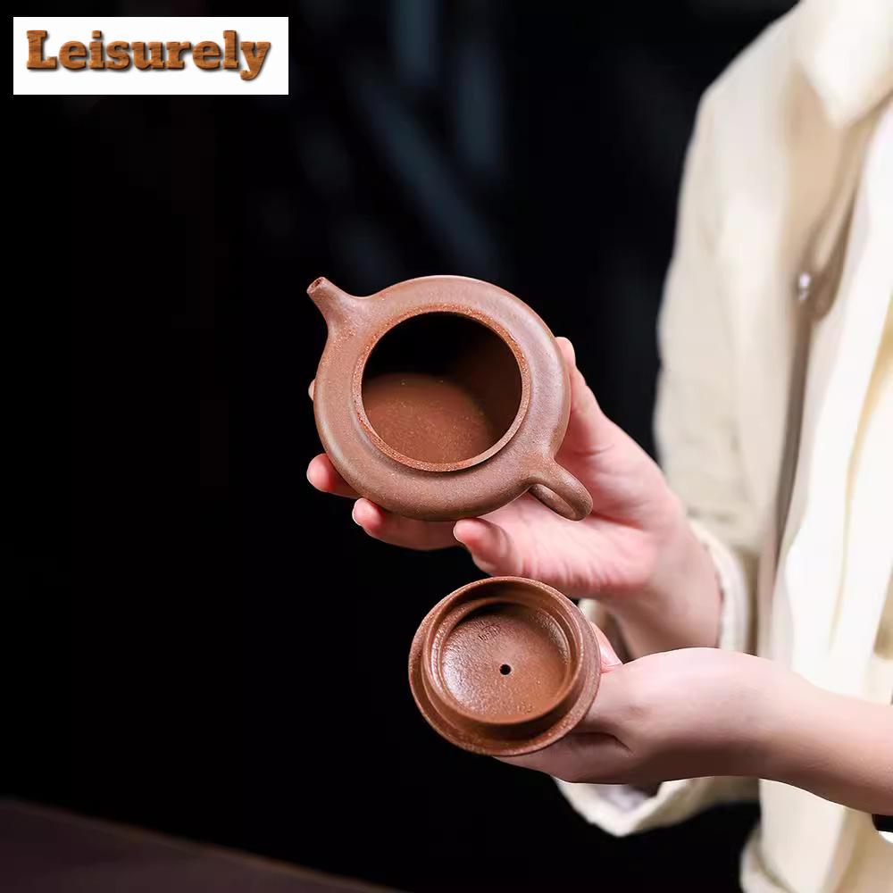 120ML Vintage Yixing Purple Clay Teapots Handmade Bian Chen Pot Raw Ore Section Mud Tea Maker Kettle Zisha Tea Set Tea Services