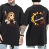New Men Cool Rengoku Kyoujurou Print T-Shirt Y2K Harajuku High Quality Top Summer Cotton O-Neck Hip Hop Streetwear Casual Trendy