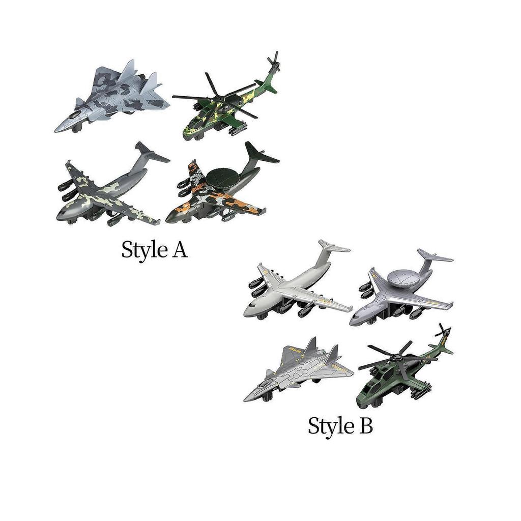 4x 1/60 Scale Pull Back Airplane Model Collectible Gifts Display Ornaments for