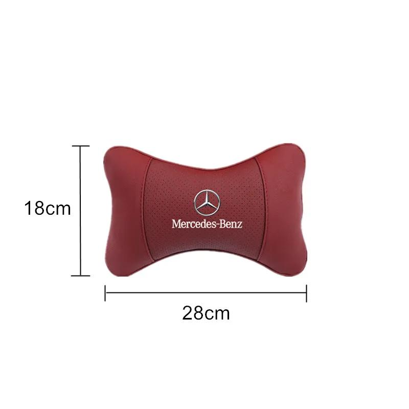 DRZ3 Hot 2025 1PCS Car Seat Headrest Auto Logo Neck Pillow For Mercedes Benz AMG W203 W204 W205 W209 W210 W211 W212 W176