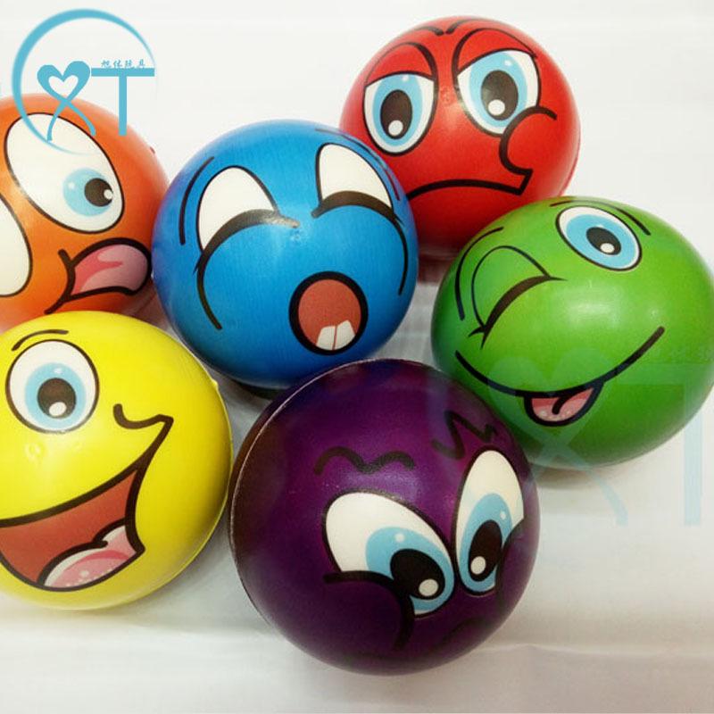 Стресс-мяч 'Смайлик' - 63 мм, пенополиуретановая игрушка для детей, для образования и расслабления