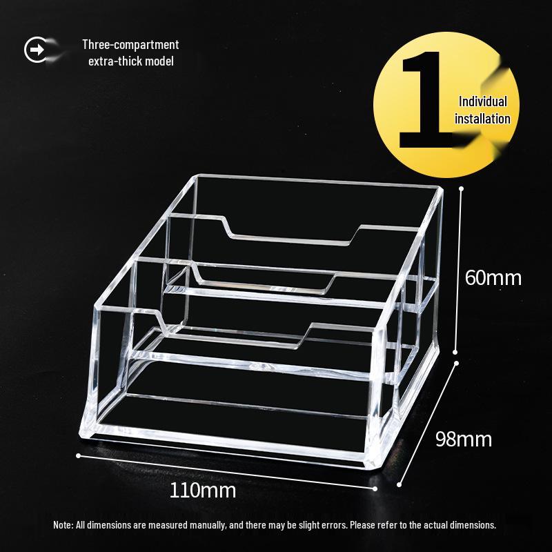 Прозрачный акриловый держатель для визиток, минималистичный многосекционный дизайн с большой вместимостью для хранения на рабочем столе в офисе.