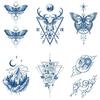 Gradual Change Long Time Does Not Fade Moth Deer Head Butterfly Waterproof Tattoo Sticker Water Transfer Sticker