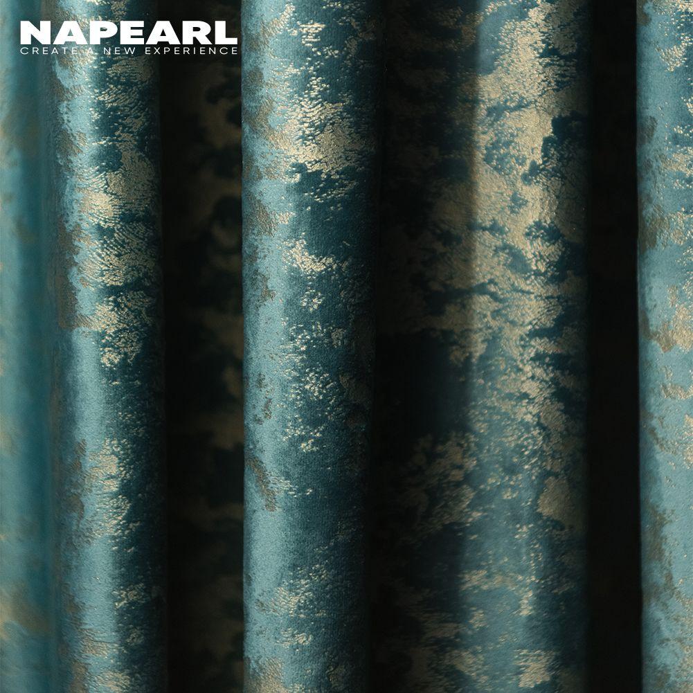 1 шт. NAPEARL 80% затемняющая роскошная бархатная ткань с горячим тиснением шторы для спальни гостиной домашнего декора