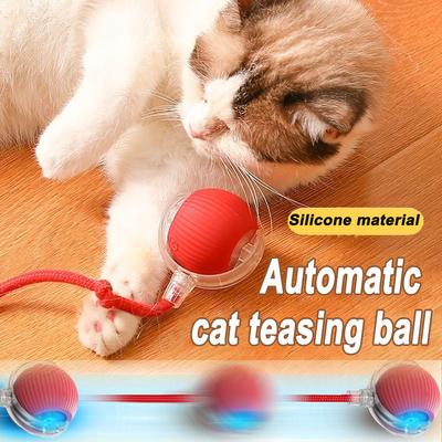 Новые Электрические Игрушки-Мячики для Кошек Автоматически Катающийся Мячик с Дразнилкой-Птичкой Игрушки для Кошек Интерактивные Умные Сенсорные Игрушки для Питомцев Перезаряжаемые Игрушки для Кошек