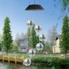 Color-Changing Disco Mirror Ball Lamp Solar Powered Wind Chime Mobile Hanging Light for Garden Landscape Pathway Festival Decor