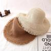Women Fashion Hats Wide Large Beach Sun Hats Solid Visor Hat Straw Cap Female Sun Protection Hat Accessories