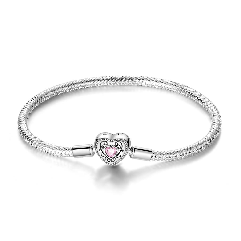 Bracelet Original 925 Sterling Silver Charm Bracelet 17-20CM Heart Love Family Star Moon Bracelet for Women Charm Jewelry Gifts