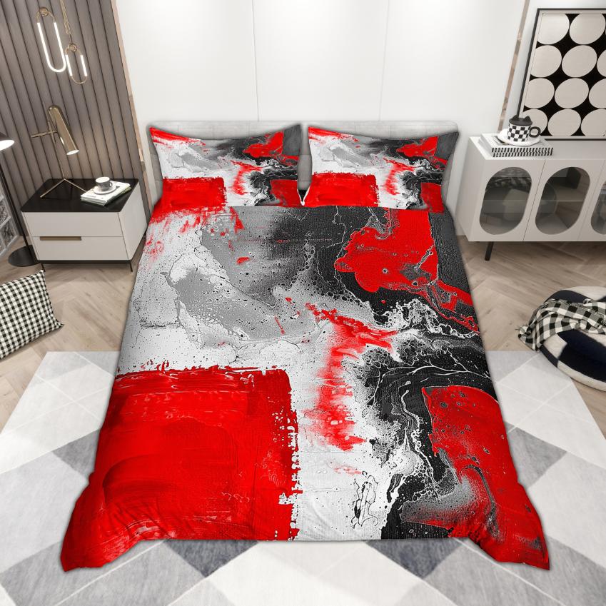 Комплект пододеяльника Homewish Contemporary Abstract 2шт/3шт, Акварельный Омбре Постельное белье, Эстетичный комплект пододеяльника с масляной живописью